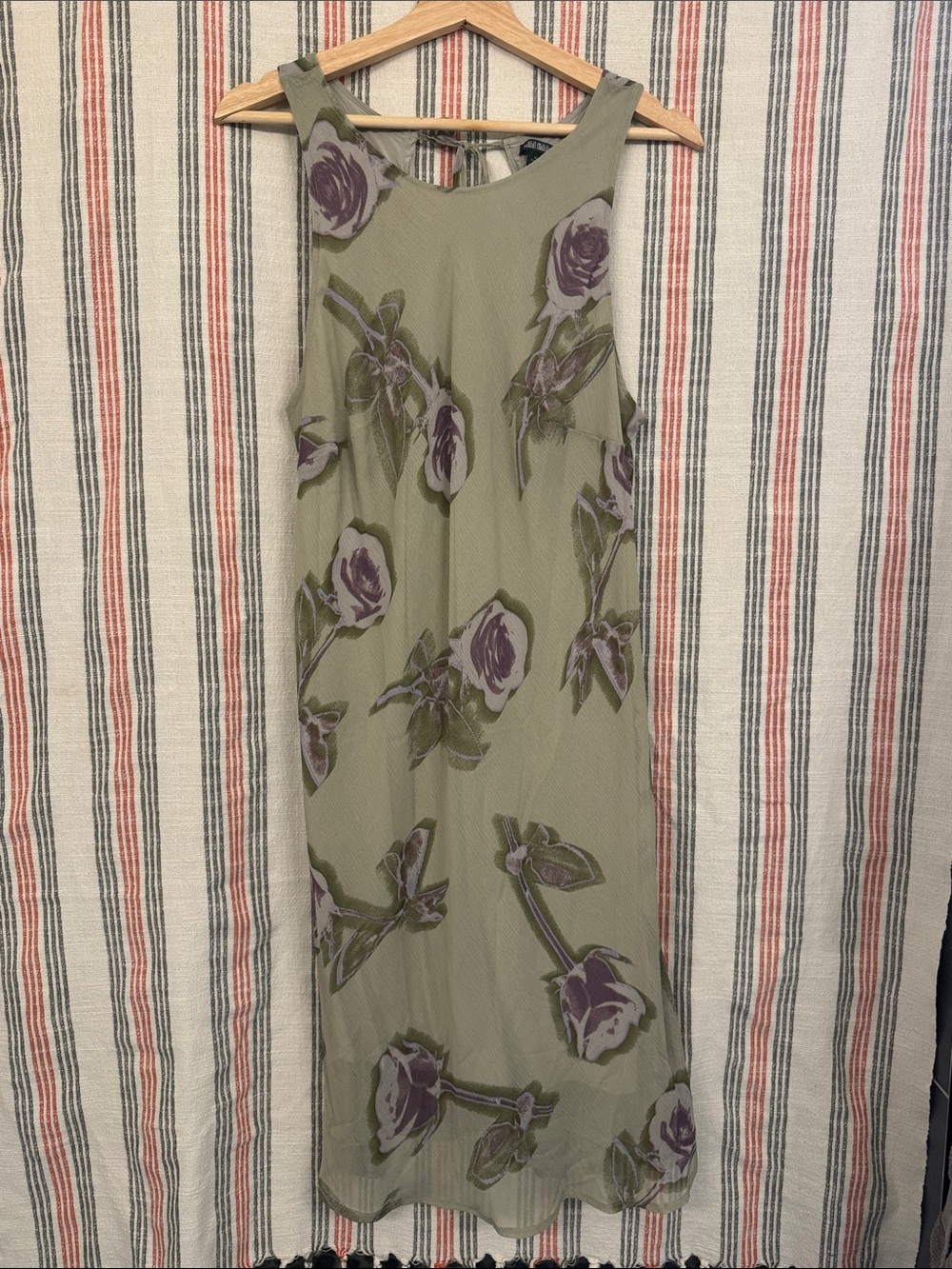 Wild Fable - Olive Green Maxi Dress with Purple Floral Print